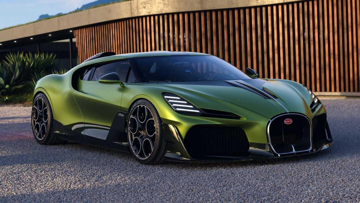 Superbe Bugatti Brouillard révélée avec une tête de cheval à l'intérieur du sélecteur de vitesses