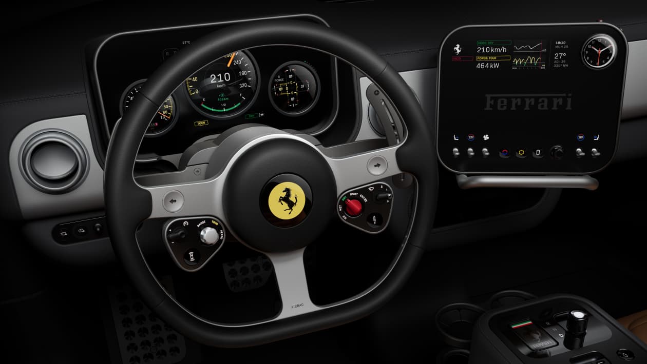 Le nouvel intérieur de la Ferrari Luce dévoilé : le premier véhicule électrique de la marque italienne devient sauvage et rétro à l'intérieur